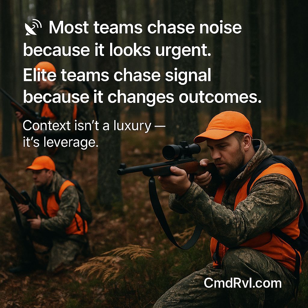 cmdrvl's tweet image. 📡 Most teams chase noise because it looks urgent.
Elite teams chase signal because it changes outcomes.

Context isn’t a luxury — it’s leverage.

🌐 CmdRvl.com
#AI #SignalProcessing #DataOps #CmdRvl