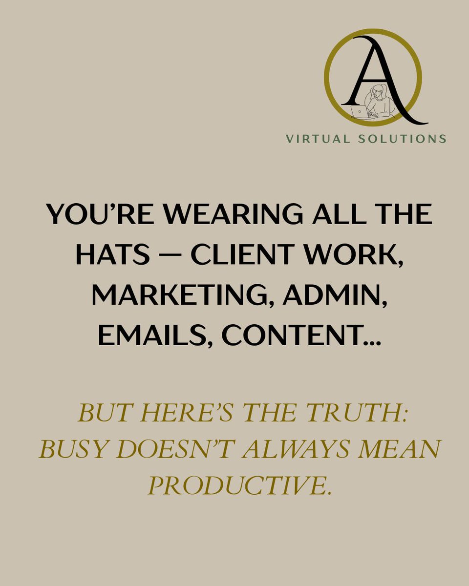 arleneagnir's tweet image. Your business doesn’t need you to work harder, it needs you to work smarter.
#AspireVirtualSolutions #DelegateToGrow #WorkSmarterNotHeavier #SmallBusinessSupport #VirtualAssistantPH #BusinessClarity #ScaleWithSupport #WorkloadRelief #TimeFreedomForEntrepreneurs