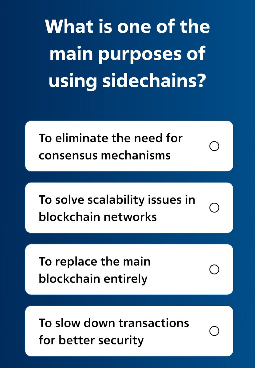 spurprotocol's tweet image. 💡 Need A Clue On Today&apos;s Quiz?

Sidechains are meant to solve scalability issues in blockchain networks.

Learn more: spurprotocol.com/post/whats-a-s…