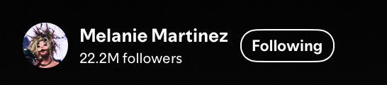 pityheartz's tweet image. Melanie is at 22.2 Million followers on Spotify! ✨🧚‍♀️🍄