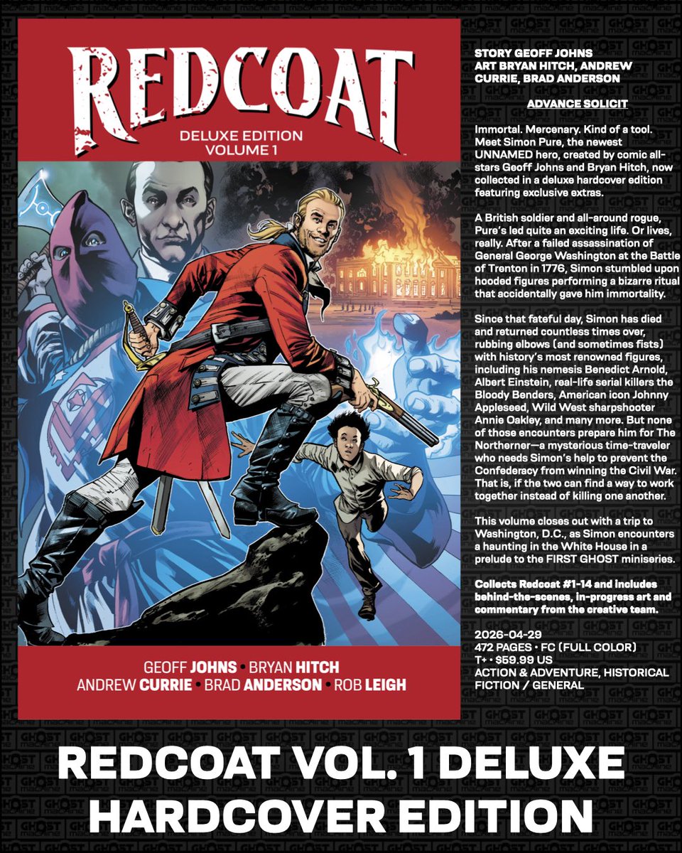 GhostMachinePro's tweet image. Coming April 2026: REDCOAT VOL 1 DELUXE HARDCOVER! Pre-order your copy now anywhere you buy @ImageComics