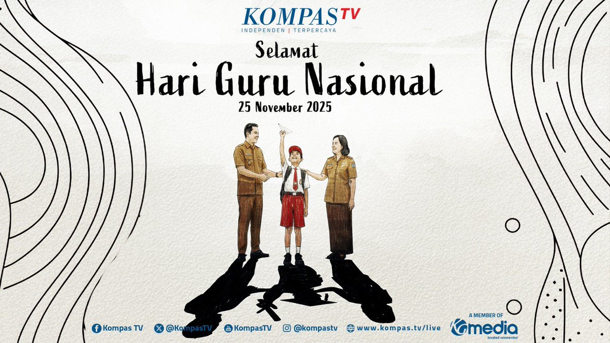 KompasTV's tweet image. Selamat Hari Guru Nasional, untuk mereka yang menyalakan api pengetahuan dan tak kenal lelah menuntun dalam kebaikan.

Terima kasih atas dedikasi, ketulusan, dan ilmu yang telah dibagikan! 

#HariGuruNasional2025