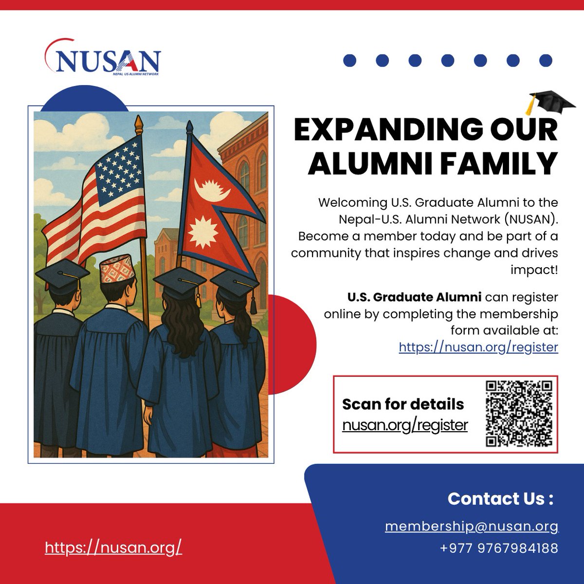 SwarnaTamrakar's tweet image. If you are a US Graduate and now living in Nepal, you will definitely want to join this Network. This organisation is now expanding its family by including you all. Please check the link below for details.
facebook.com/share/p/1D2hzd…