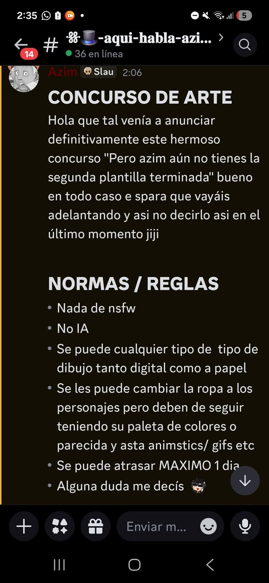 AzimVTNugget's tweet image. OFICIALMENTE YA A EMPEZADO JSJSJS

PUEDE PARTICIPAR QN SEA 
COMO SI ES MUTI / RANDOM / AMIGO NOSE LO Q SEA MAN- 
Más información en el discord (y para dudas tmbn pregunten hay)
discord.gg/yvEjb4T8RZ
&amp;gt;:3 
#robux #roblox #concurso #robuxevent #art