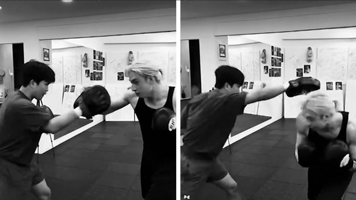TMZ's tweet photo. Stray Kids leader Bang Chan proved he can pack a punch on Monday ... sharing some clips from his recent boxing workout! 

Video: https://t.co/Rj7Z0a7Zrc https://t.co/ucf2KORU8Q