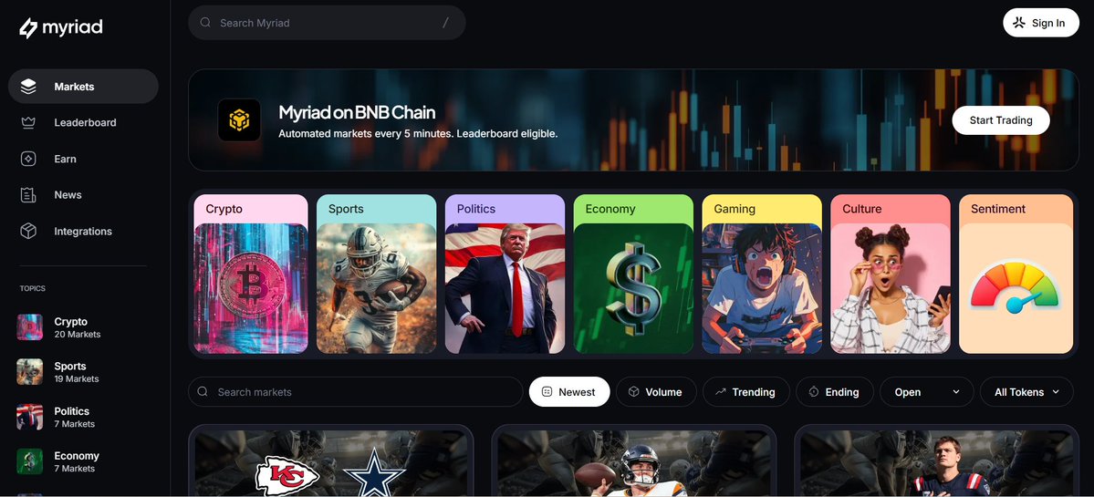 mselvakuma06's tweet image. 1/
🔮 Myriad Markets: Decentralized Prediction Protocol
Myriad Markets is a decentralized, on-chain platform that lets users trade on real-world outcomes  crypto, sports, politics, and media  with transparency and fairness.
#MyriadMarkets #XeetAI
2/
🧠 What Makes It Unique
Built…
