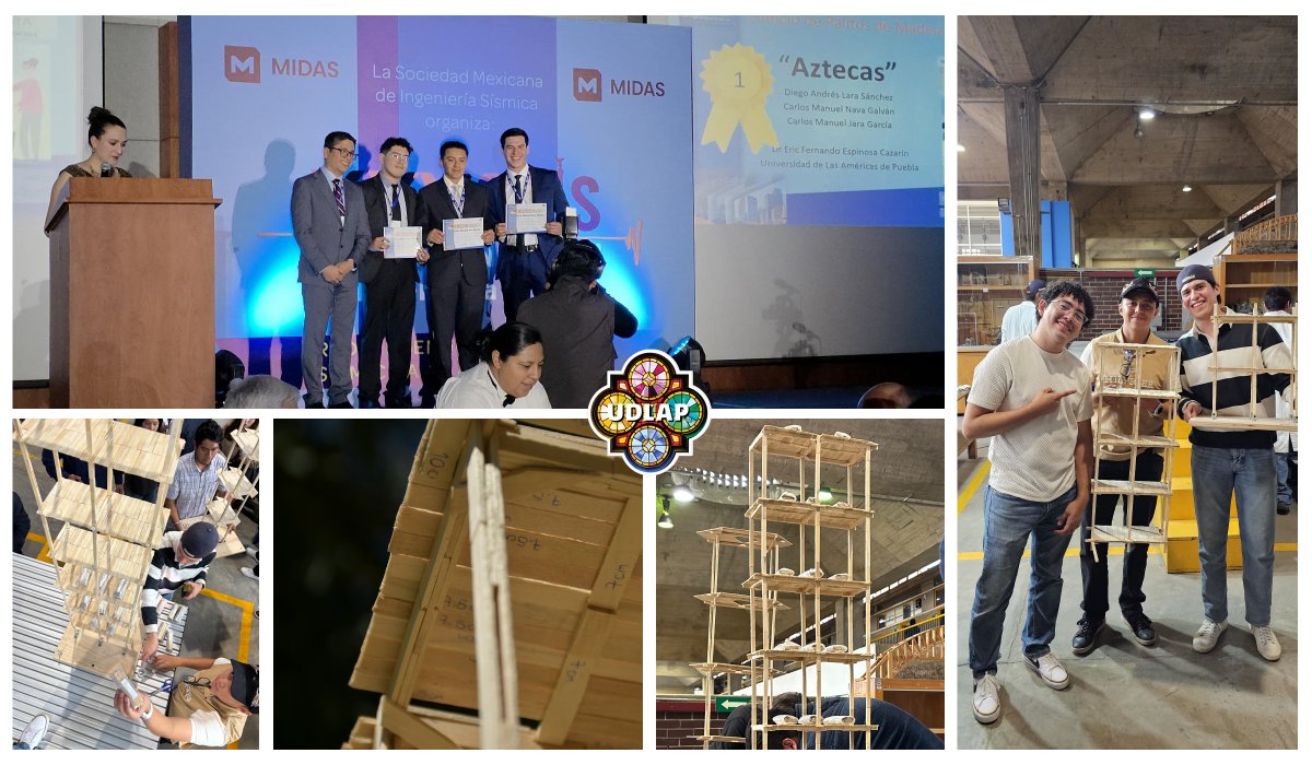 udlap's tweet image. Estudiantes de Ingeniería Civil UDLAP ganaron el 1° lugar en el VII Concurso Nacional de Edificios de Palitos en Mesa Vibradora, organizado por la Sociedad Mexicana de Ingeniería Sísmica.
#OrgulloUDLAP #IngenieríaUDLAP