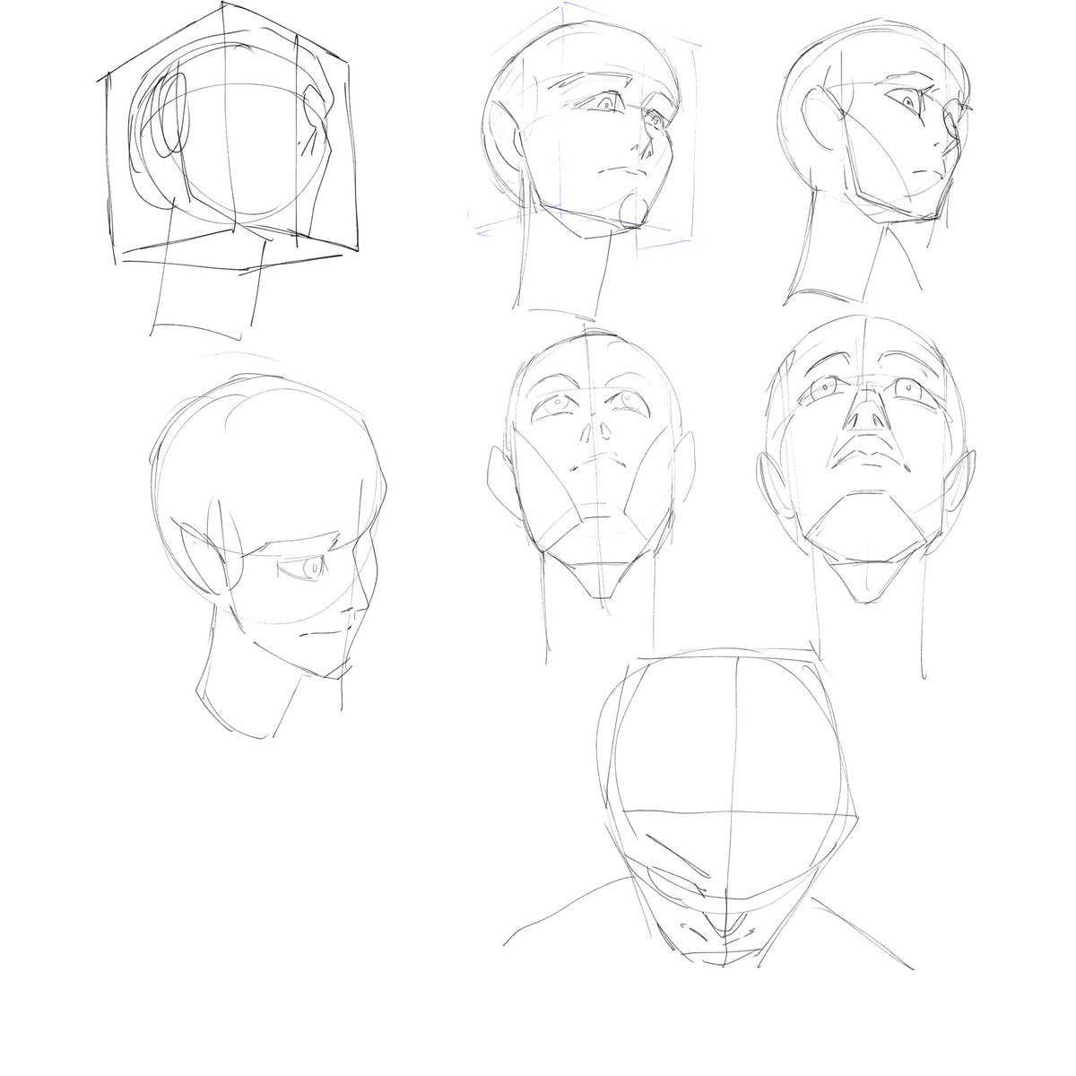 JooSilv06810537's tweet image. Estudos de cabeça #drawing #studyart