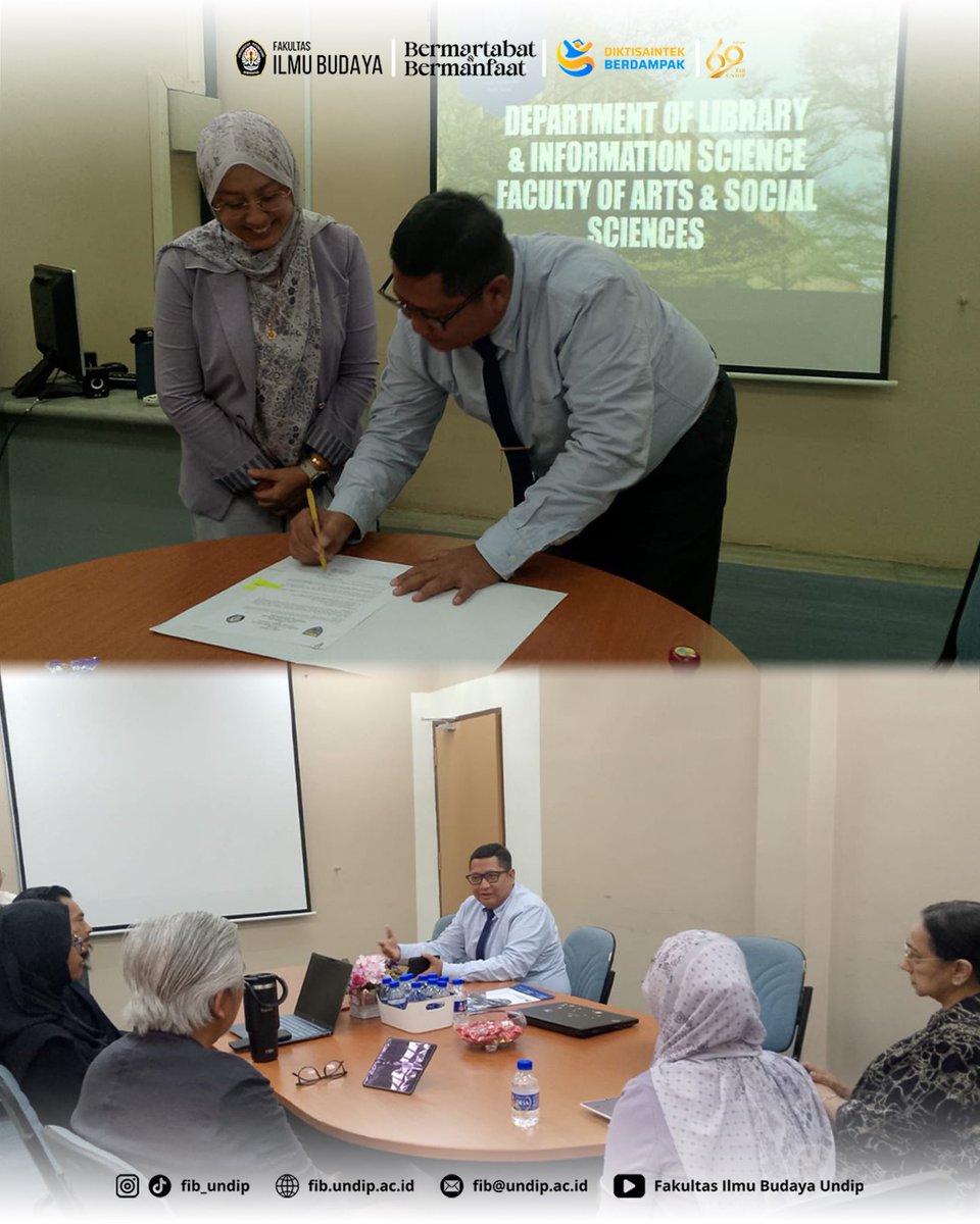 Undip_FIB's tweet photo. FIB Undip melakukan kunjungan ke Fakultas Sastera dan Sains Sosial Universiti Malaya Malaysia dalam rangka kerja sama antara dua fakultas.

Kerja sama ini diharapkan dapat menguatkan eksistensi prodi yang ada di FIB Undip dalam pergaulan akademik secara internasional. https://t.co/lQmS2Y31If