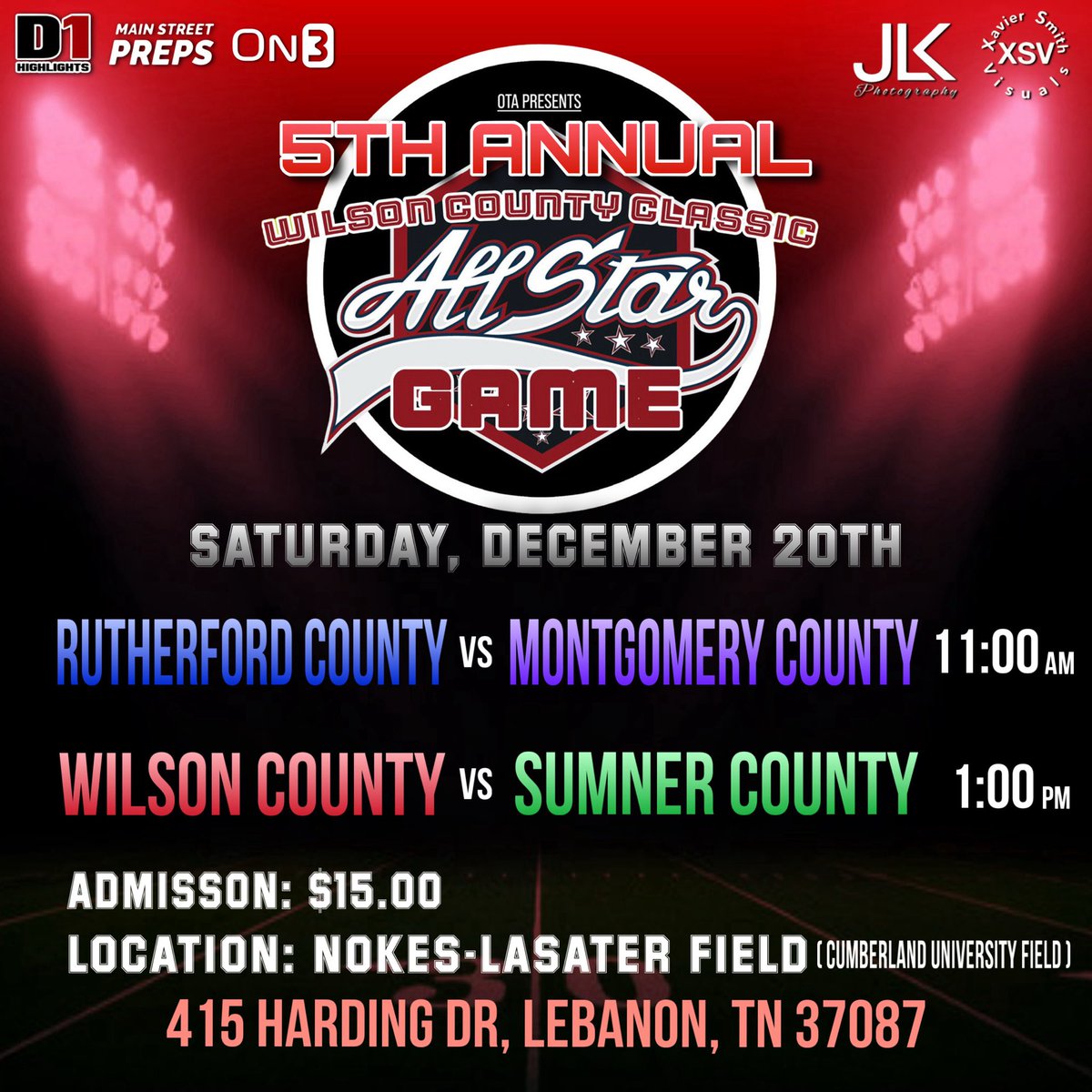 Roster release for Wilson County and Sumner County. Congratulations guys can’t wait to see you guys compete Saturday December 20th #OTASeniorBowl <a href="/asdillon/">Adam Dillon</a> <a href="/d1highlights/">d1highlights</a> <a href="/RN_JK808/">D1_JK808</a> <a href="/bestXthatXists/">Xavier Smith</a> <a href="/MainStreetPreps/">Main Street Preps</a> <a href="/MISTA_10/">Souff_Range 🏈⚾️🥋📊</a> <a href="/Jcrouch17/">Coach Crouch</a> <a href="/BrintRussell19/">Brint Russell</a>  <a href="/TBSports5/">Tommy Bryan</a> <a href="/thompsmd23/">Coach Thompson</a>