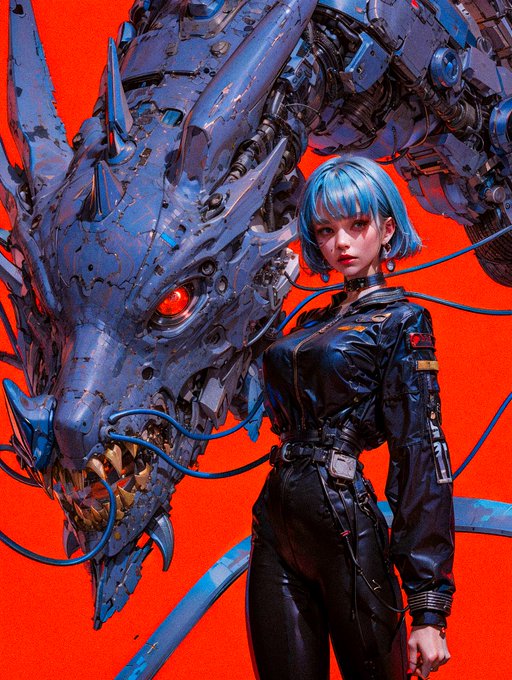 neonlights600's tweet image. Cyber-futuristic fantasy: a fusion of organic and mechanical life. #robot #mecha  by @IdeaSimulated