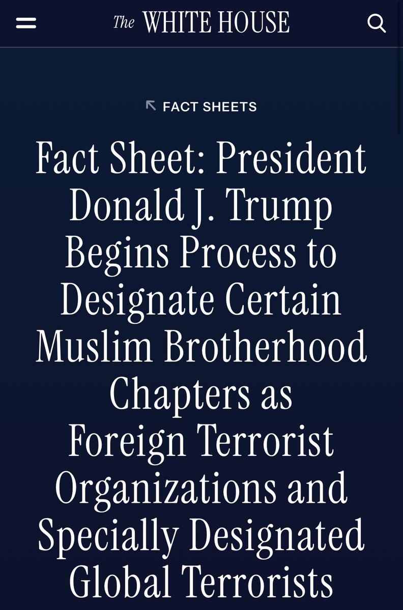 Sajwani's tweet image. BREAKING: President Trump has just signed an executive order directing Secretary Rubio to classify the Muslim Brotherhood as a FOREIGN TERRORIST ORGANIZATION
