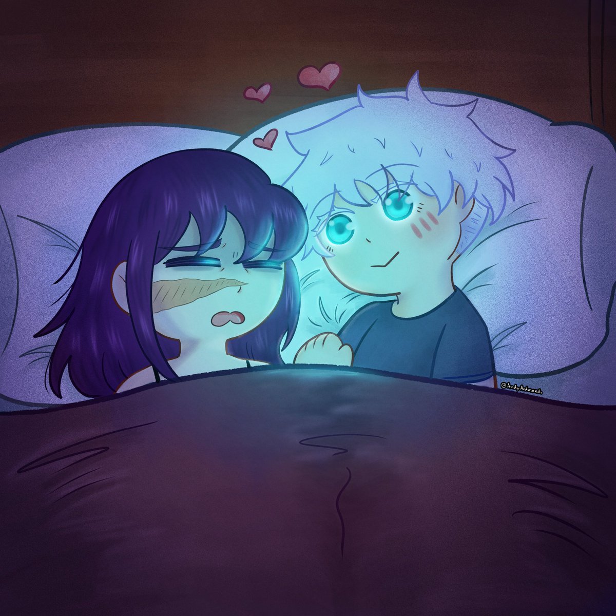 AndyAndmonsh's tweet image. First time staying over 🥰 (and last 😒)

#satohime #gouta #gojohime #五歌 #โกะอุตะ #고죠우타