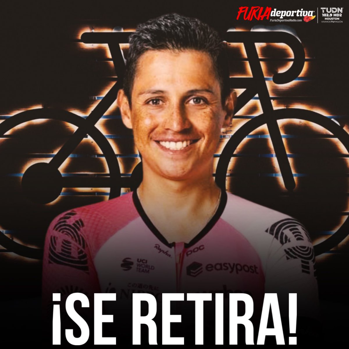 FuriaTUDN's tweet image. #FuriaDeportiva

¡ADIÓS A UNA LEYENDA DEL PEDAL!

Esteban Chaves anunció su retiro después de 16 años de carrera. El nacido en Bogotá confirmó que su etapa como ciclista profesional ha llegado a su fin.

#FuriaTUDN #FuriaNeta #Ciclismo #EstebanChaves #Giro #Vuelta #IlLombardia