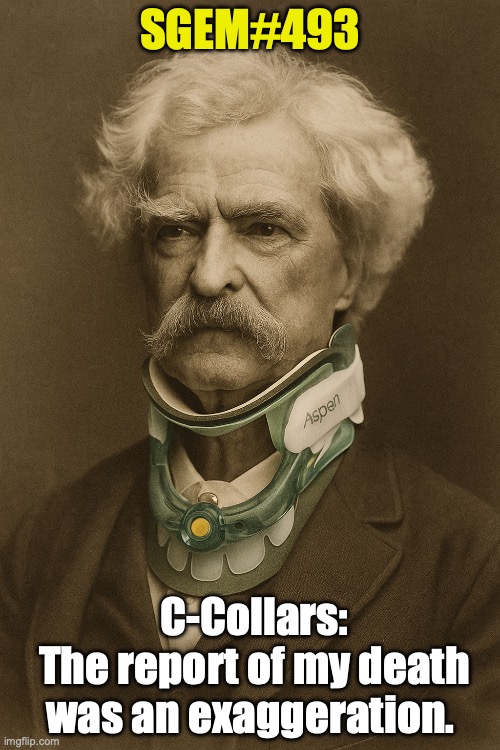 TheSGEM's tweet image. Cervical Collars - This week on the SGEM. 
thesgem.com/2025/11/sgem49… 
#EBM #FOAMed