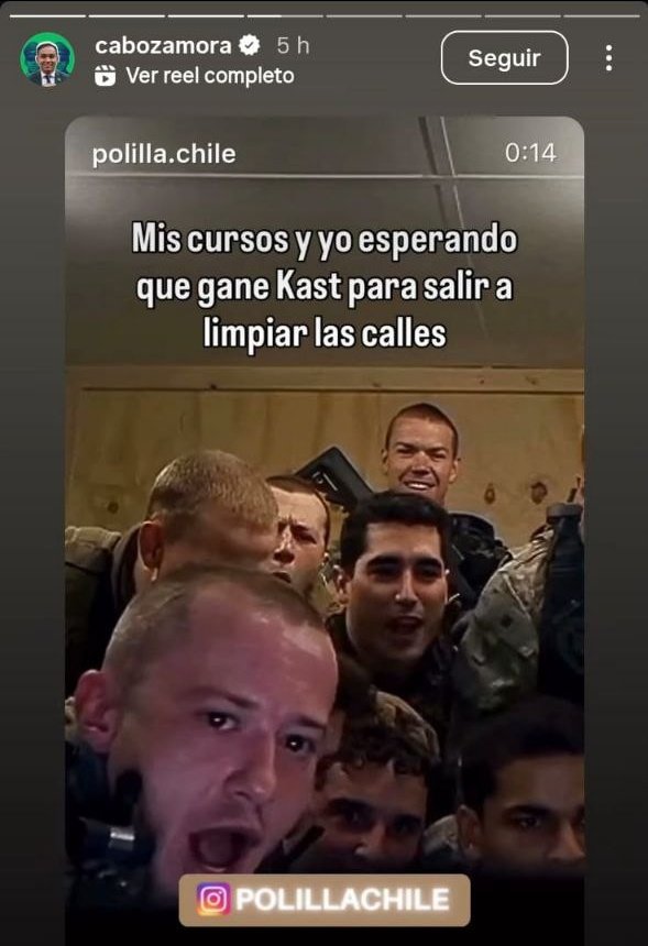 RobertoMerken's tweet image. 🔴 Diputado republicano Zamora, comparte la escena de una película de guerra con soldados armados diciendo que va salir a limpiar las calles cuando gane Kast.

🔴 El nivel de los republicanos es cada vez peor.