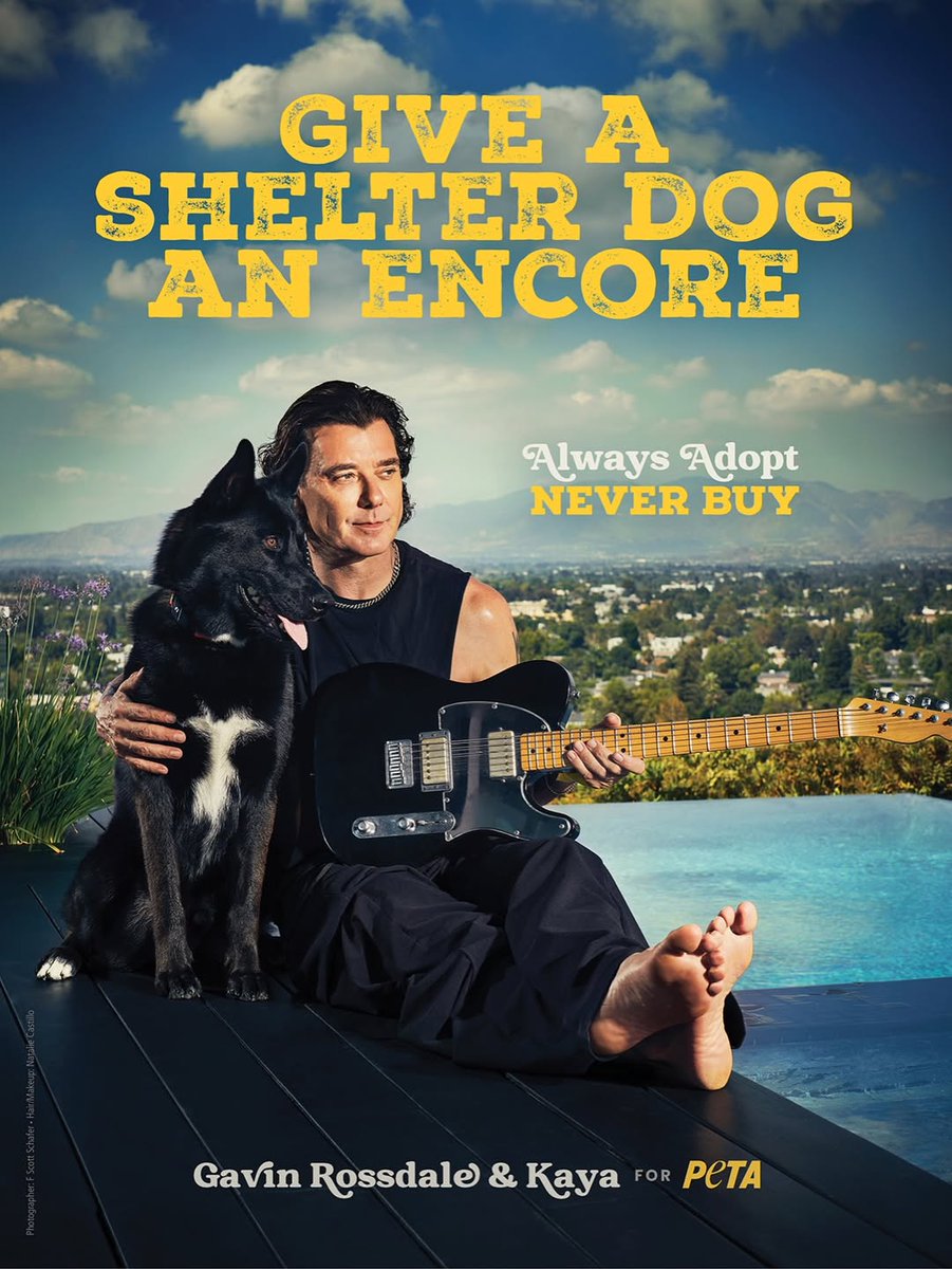 Gavin Rossdale and his dog Kaya star in a new pro-adoption campaign on behalf of PETA.