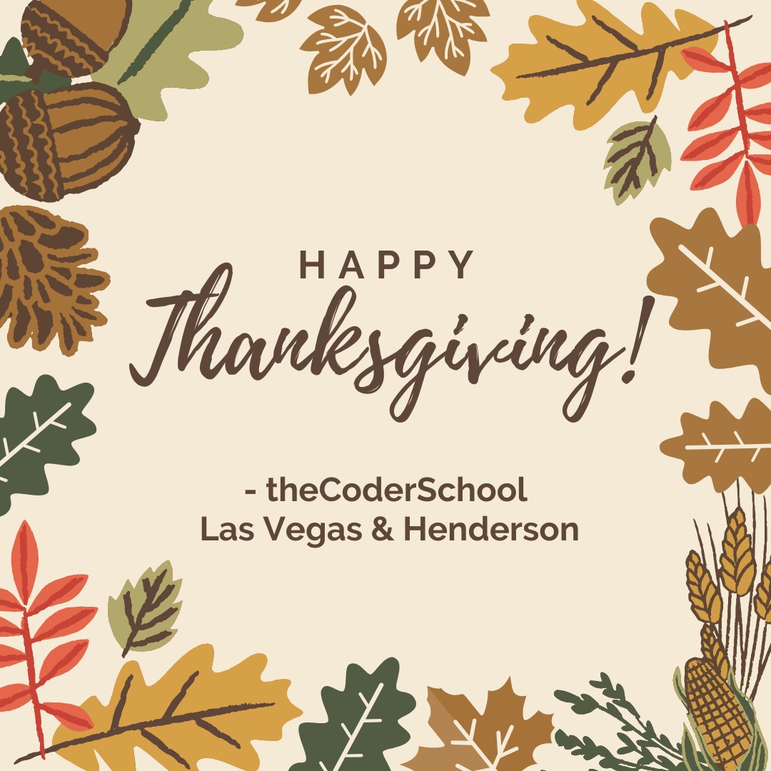 ThecoderschoolN's tweet image. Happy Thanksgiving from theCoderSchool!🦃

#Thanksgiving #thecoderschool #happycoding #codingschool #codingschoolforkids