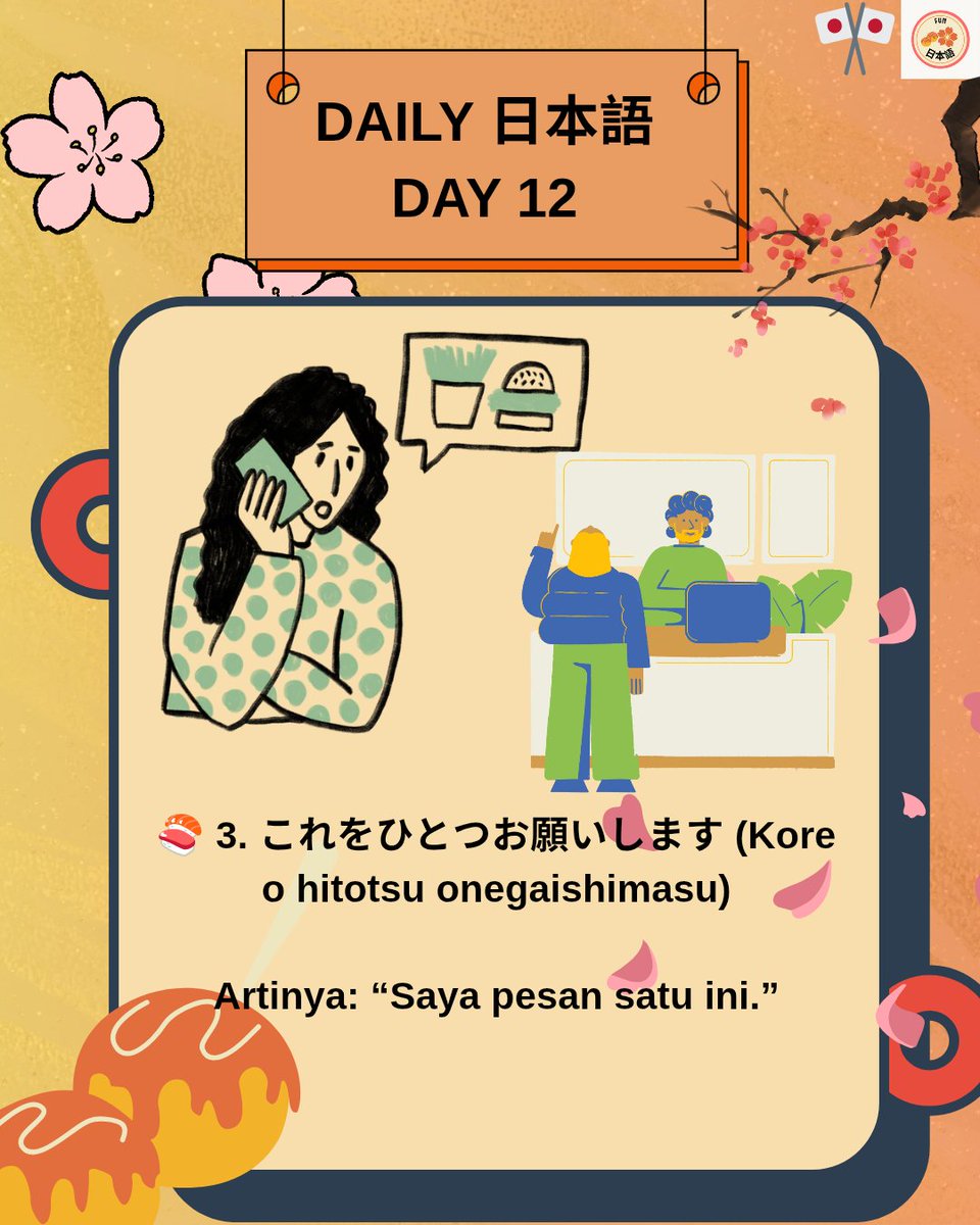 littlevie1's tweet photo. 🍣 Day 12 – Ekspresi Jepang saat makan di restoran!
Biar makin pede pesan makanan kayak orang Jepang 😎🇯🇵
Save & practice ya! 💖✨⛩️🔥
#BelajarJepangHarian #GenZNihongo #AestheticNihongo #FUN日本語 #Funnihongo https://t.co/zqY7d3A6Ks