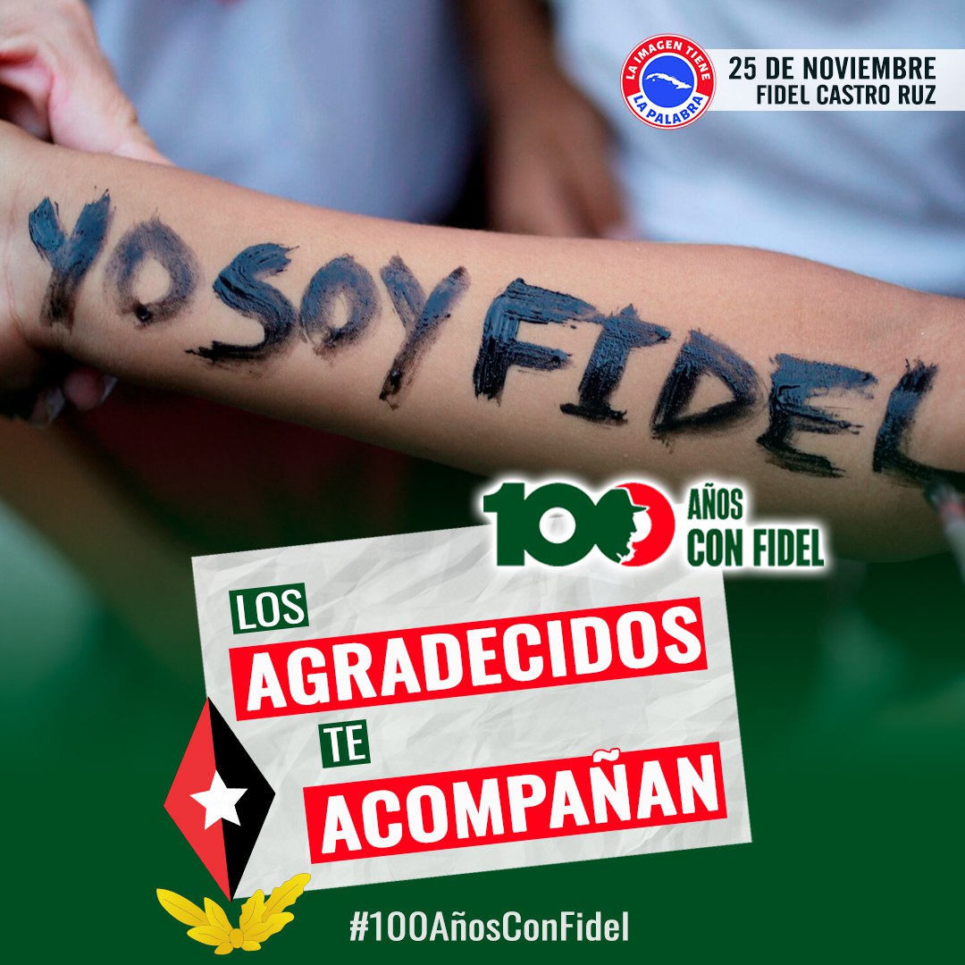 ‼️No es una consigna, es una convicción de continuidad para defender el legado de nuestros héroes y mártires de la patria.
#FidelEsFidel
#100AñosConFidel