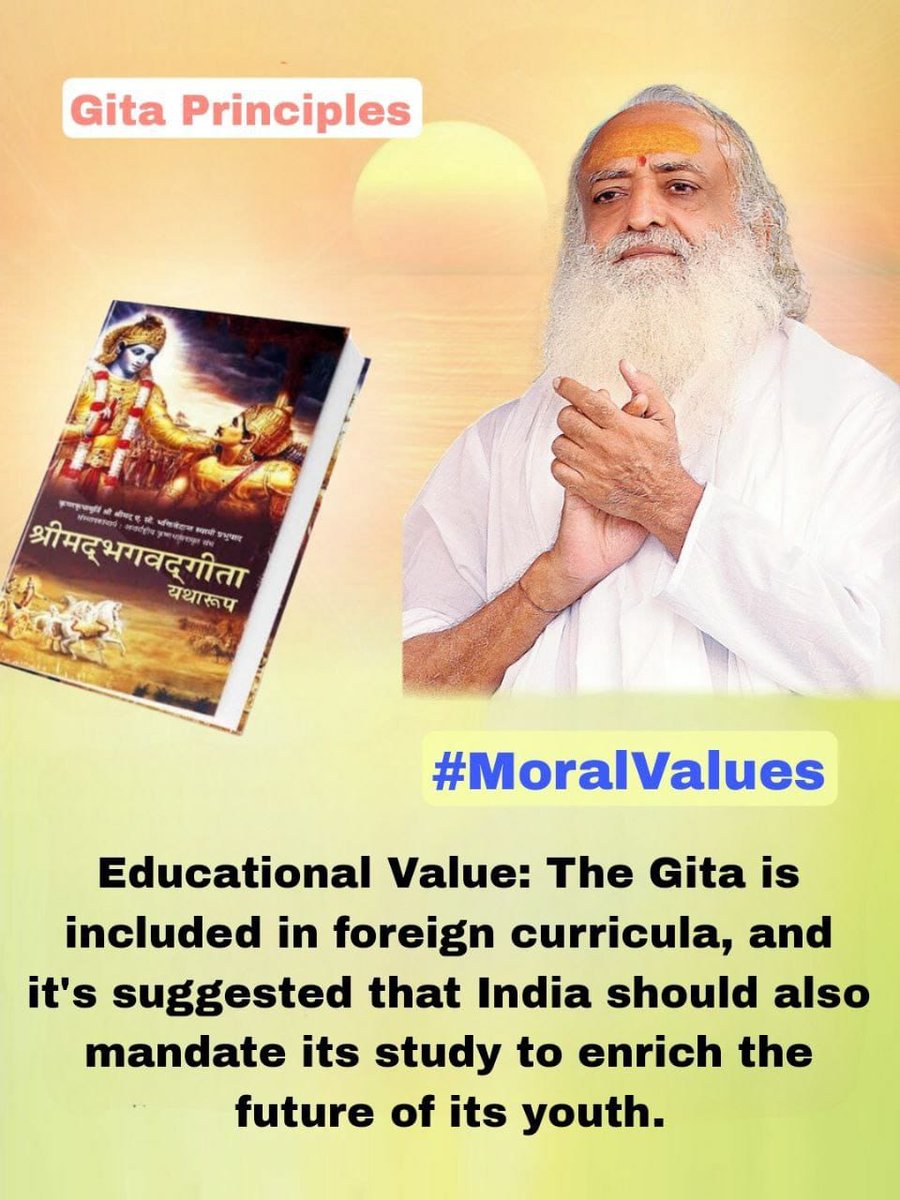Sant Shri Asharamji Bapu explains that the wisdom of the Shrimad Bhagavad Geeta is a Way of Life, a practical guide that directs human existence toward balance, duty, and Inner Peace.  

🕉️ 
- The Geeta teaches us to remain calm amidst challenges, seeing joy and sorrow with equal
