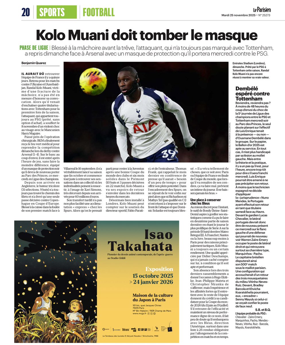 rdppsg's tweet image. 🔴🔵📰 Revue de presse #PSG du parisien, mardi 25 novembre