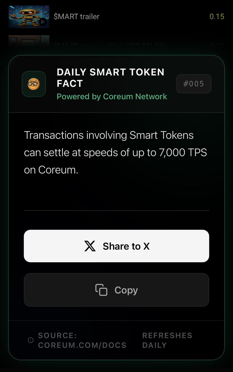 smartmemetoken's tweet image. A new smart token fact that you can share everyday, check it out at smartmemetoken.com  #coreum #smarttoken $MART 🤓