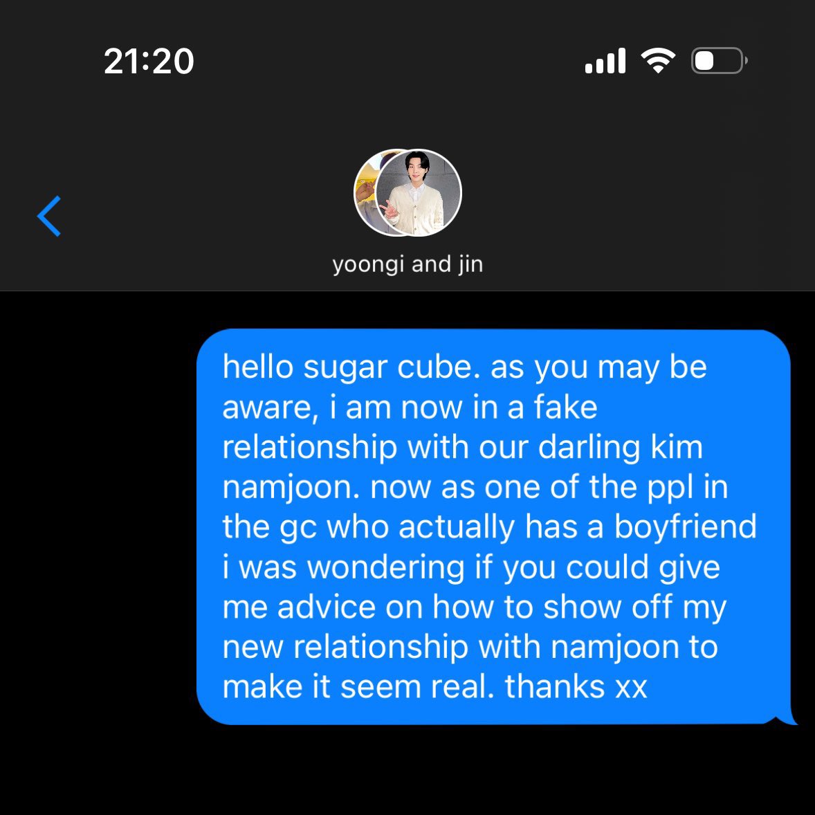 reflectyoon's tweet image. 439. jin texts yoongi