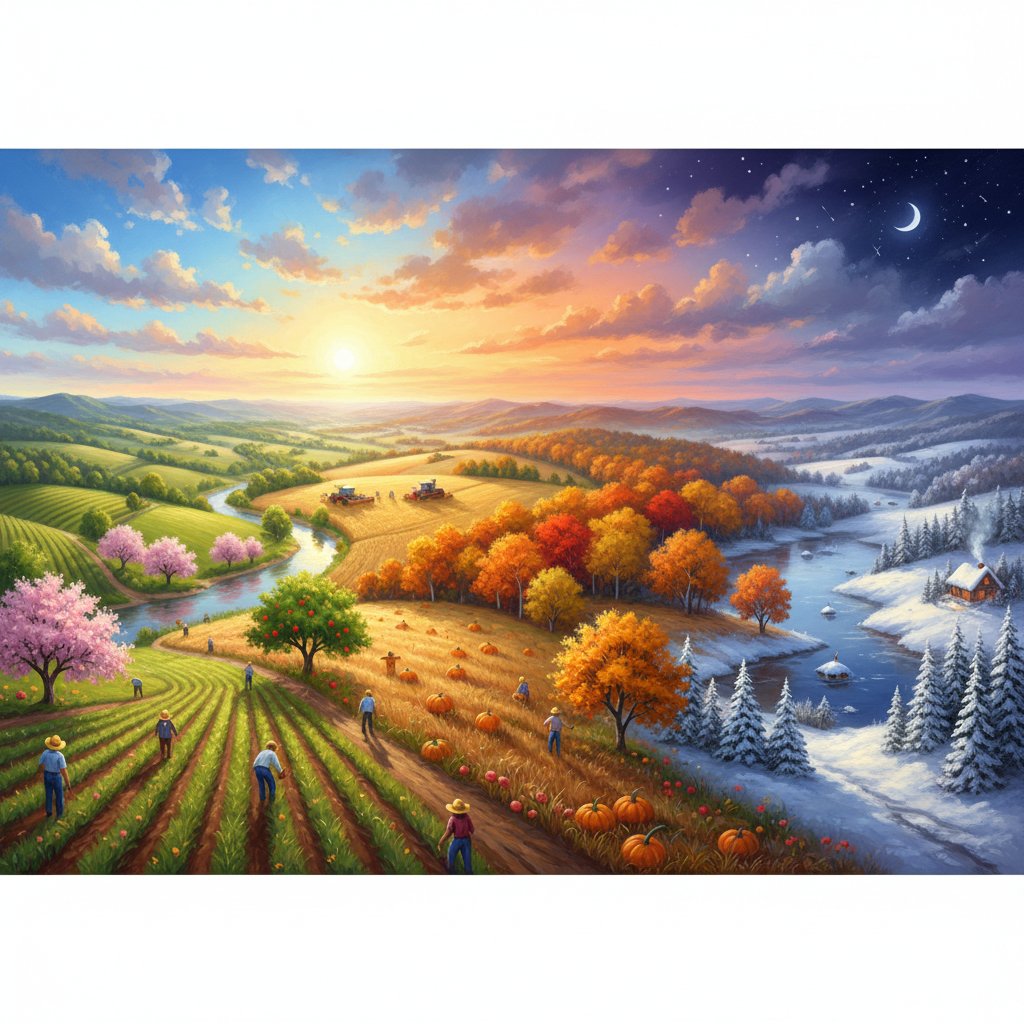 As long as the earth endures, seedtime and harvest, cold and heat, summer and winter, day and night will never cease.