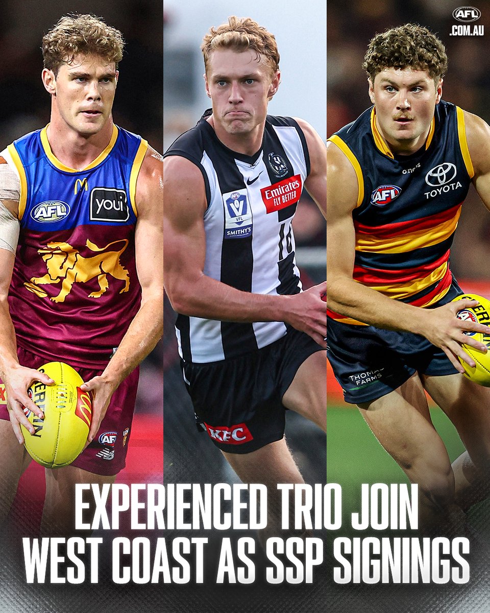 AFL's tweet image. The Eagles have boosted its midfield, adding Deven Robertson, Finlay Macrae and Harry Schoenberg to their list.

More details: afl.com.au/news/1456087