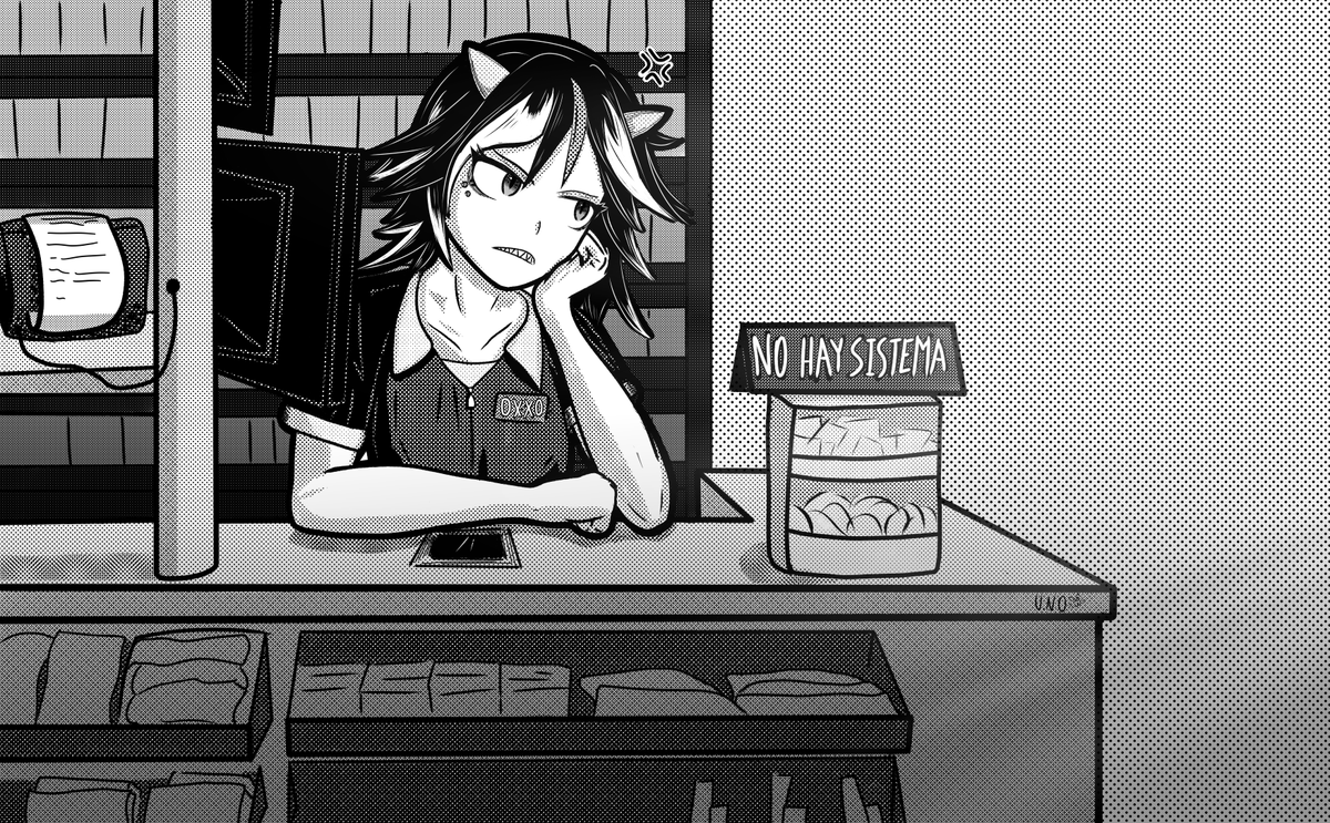 Seija cajera del oxxo
Todavía le faltan 8 horas del turno "( – ⌓ – )