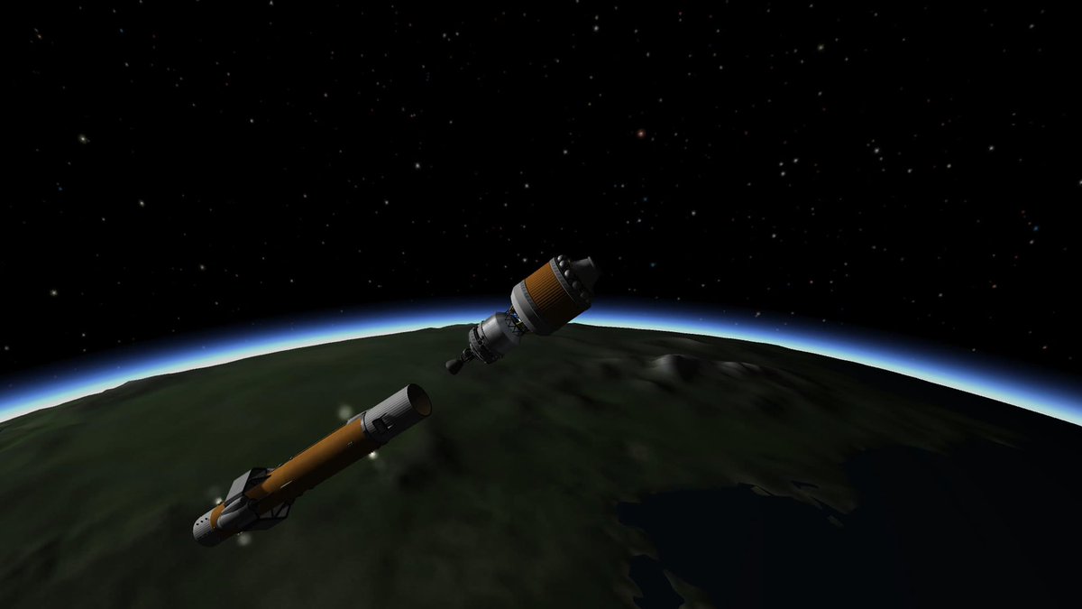 storm_curry's tweet image. Took major inspiration from @EJ_SA’s mission-mode reusable first stage and built this variant with Atlas V-551 style SRBs and a Delta ICPS upper stage.
Having way too much fun flying this thing 😅
#KSP #KerbalSpaceProgram