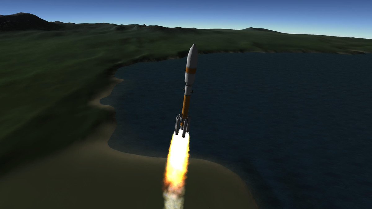 storm_curry's tweet image. Took major inspiration from @EJ_SA’s mission-mode reusable first stage and built this variant with Atlas V-551 style SRBs and a Delta ICPS upper stage.
Having way too much fun flying this thing 😅
#KSP #KerbalSpaceProgram