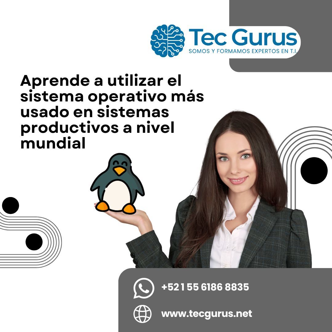 tecgurusnet's tweet image. ¿Quieres entrar al mundo de Linux pero no sabes por dónde empezar? 🐧💻
Aprende desde cero a administrar servidores y entornos productivos con nuestro curso práctico en línea.