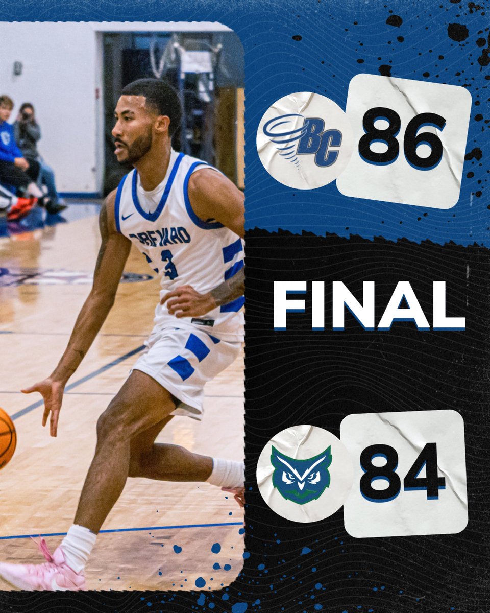 BCTornados's tweet image. Men&apos;s Basketball: Brevard 86, Warren Wilson 84, Final at The Bosh. TORNADOS WIN!!! BC holds on for a thrilling home win!

Twain Wilson: Career-high 27 pts, 8-of-13 FGM, five 3PM
KK Horton: 17 pts, 5 rebs
Jadon Carnes: 12 pts, 6 rebs, 6 asts

#NadoNation #d3hoops #d3mbb