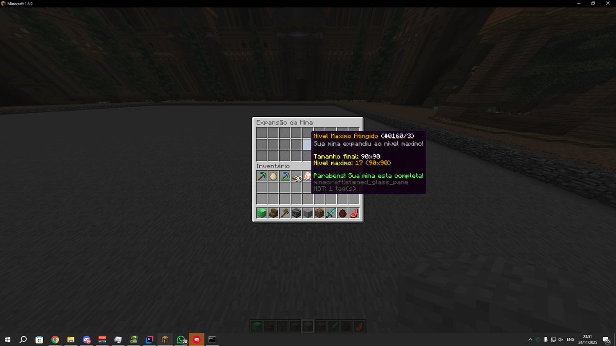 muito legal volta a brincar no mine!