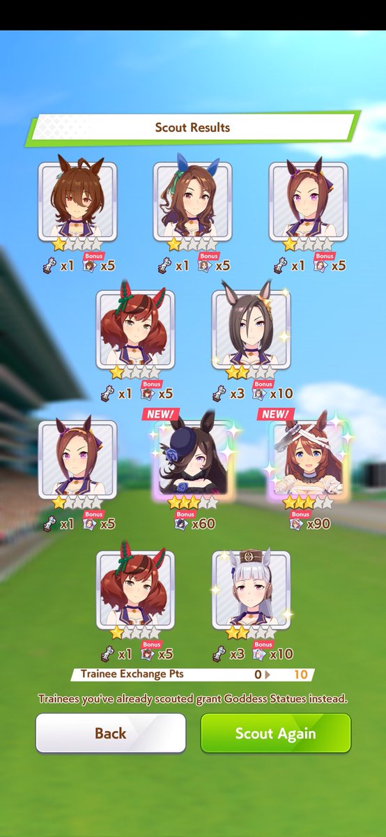 JehSuu's tweet photo. Got Rice Shower and Mo- Super Creek on my first 10 pull! https://t.co/kcsI7YhDSV