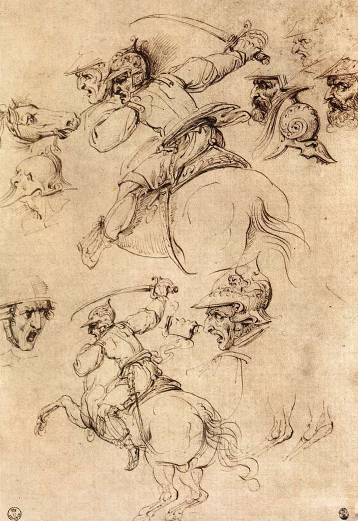 ArtistDaVinci's tweet image. Study of battles on horseback #artbots #davinci