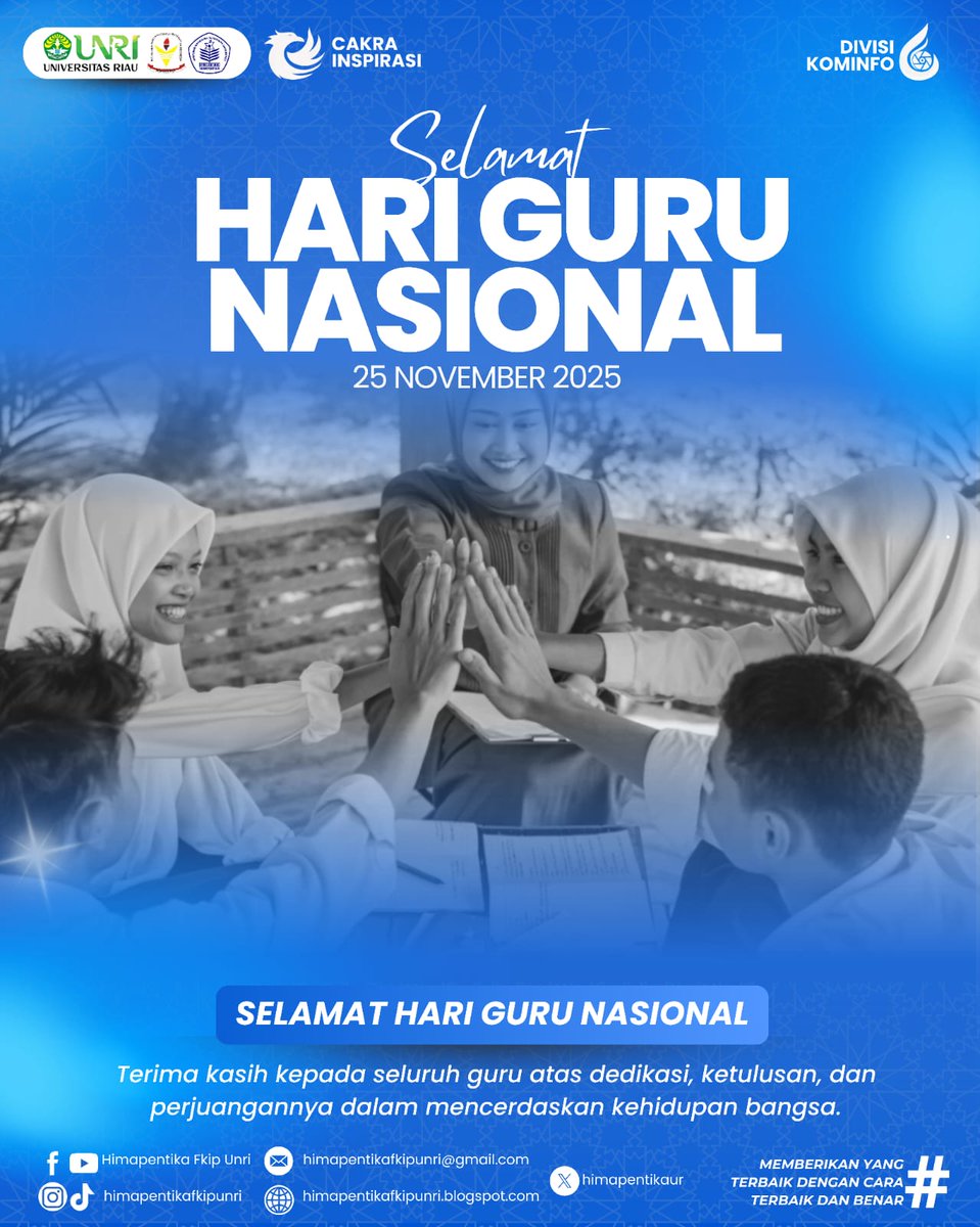 [HIMAPENTIKA || INFO: HARI GURU NASIONAL DAN HUT PGRI]
.
Assalamualaikum Warahmatullahi Wabarakatuh
Hidup Mahasiswa!
Salam Pendidikan, Jayalah! 
. 
Hallo Math Lovers 👋🏻
Cek Selengkapnya di             instagram.com/p/DRdqYoTgWtg/…