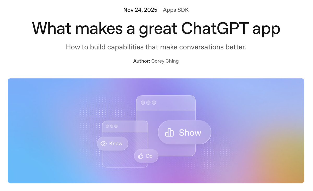 TheRealAdamG's tweet image. developers.openai.com/blog/what-make…

This post is a great read if you plan to build ChatGPT-native apps.