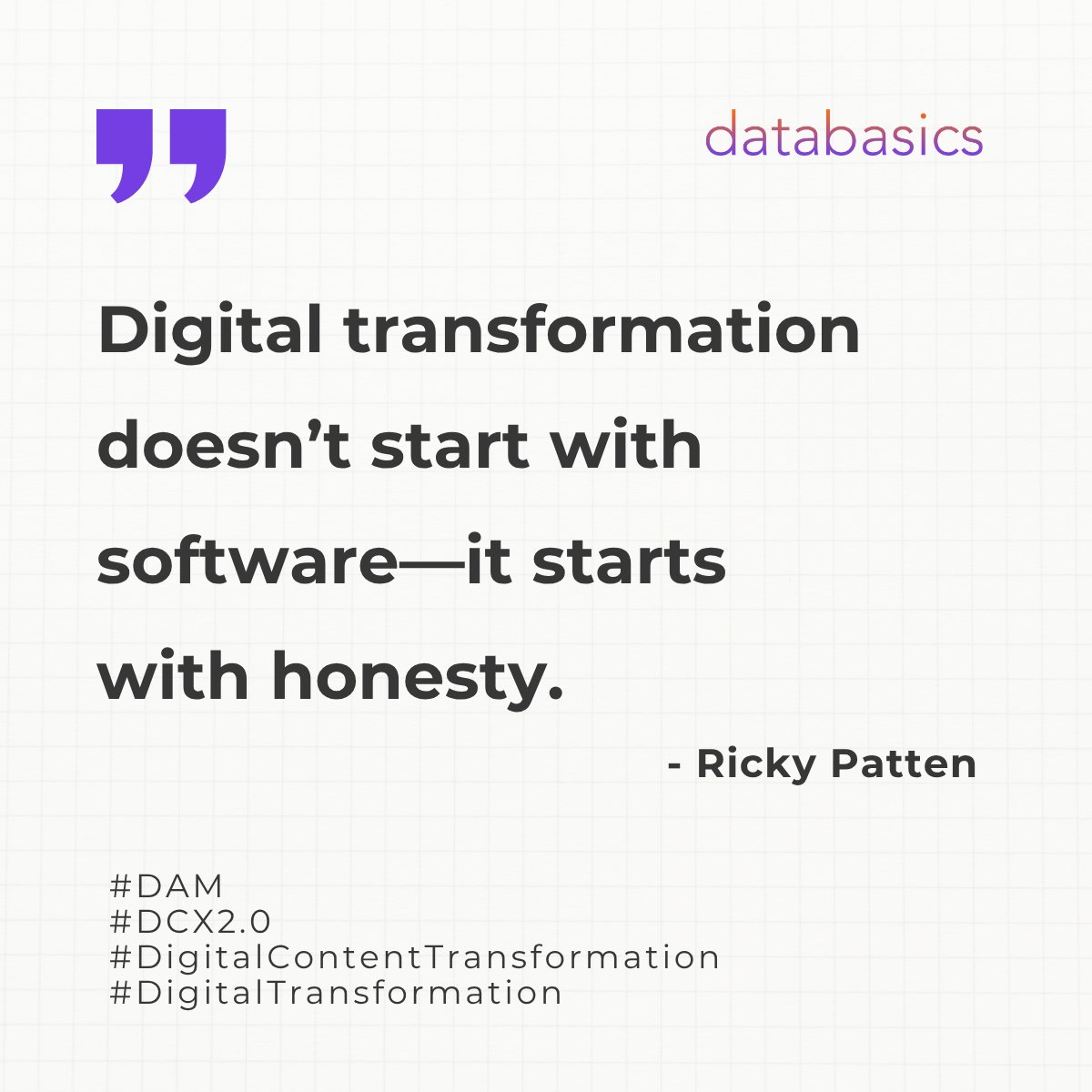 DataBasicsPL's tweet image. Digital transformation doesn’t start with software—it starts with honesty. #DCX #DigitalContentTransformation #DigitalTransformation #DAM hubs.la/Q03QJqhK0
