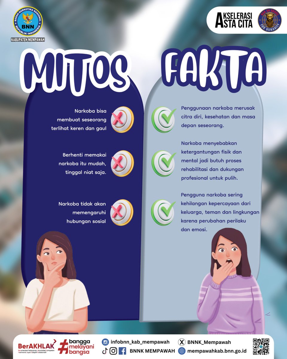 BNNK_Mempawah's tweet image. MITOS DAN FAKTA

#warondrugsforhumanity 
#ANANDABersinar