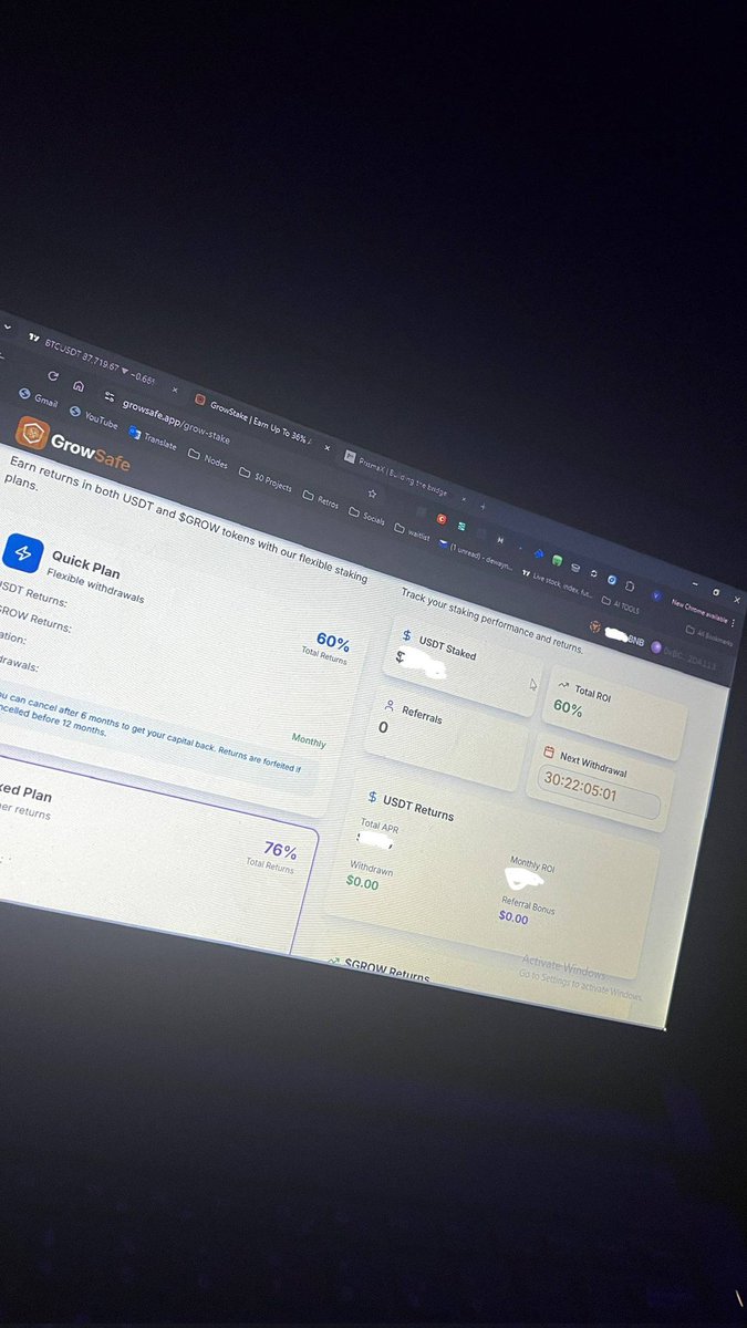 theburnerweb3's tweet image. GM CT, opportunity here again 💪 
If $150 is not too small for you in 13days, do this 👇
No this is not a click bait

@GrowSafeapp is a DeFi platform that offers secure staking, token swapping, and cross-chain bridging with high yield options. They are hosting a referral contest…