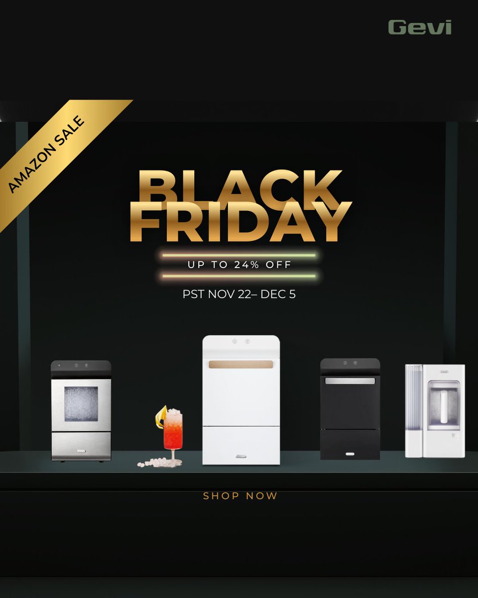 gevi_global's tweet photo. Black Friday Deal! 🎉 Upgrade your kitchen with Gevi espresso machines &amp; ice makers — limited time only!
Check it out! 
#gevi #geviespressomachine #geviicemaker #blackfridaydeal #BlackFriday https://t.co/j9shAQWMQE