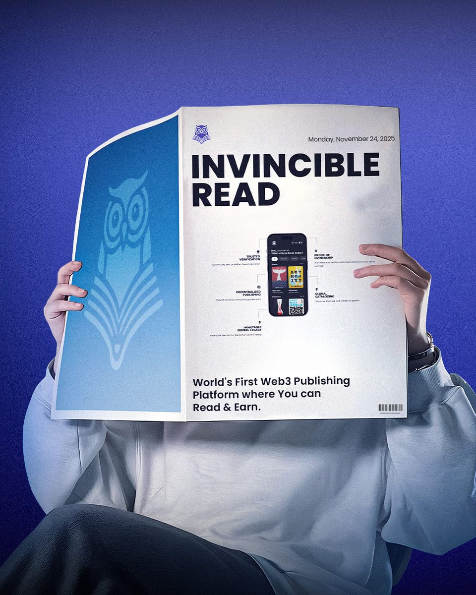 Invincible_read's tweet image. When reading makes headlines, the game truly changes.

Welcome to Invincible Read..where Web3 meets publishing and every page you read becomes powerful.

🚀 Read. Earn. Evolve.
Turn your reading time into rewards with the next-gen Web3 publishing ecosystem.

🔗…
