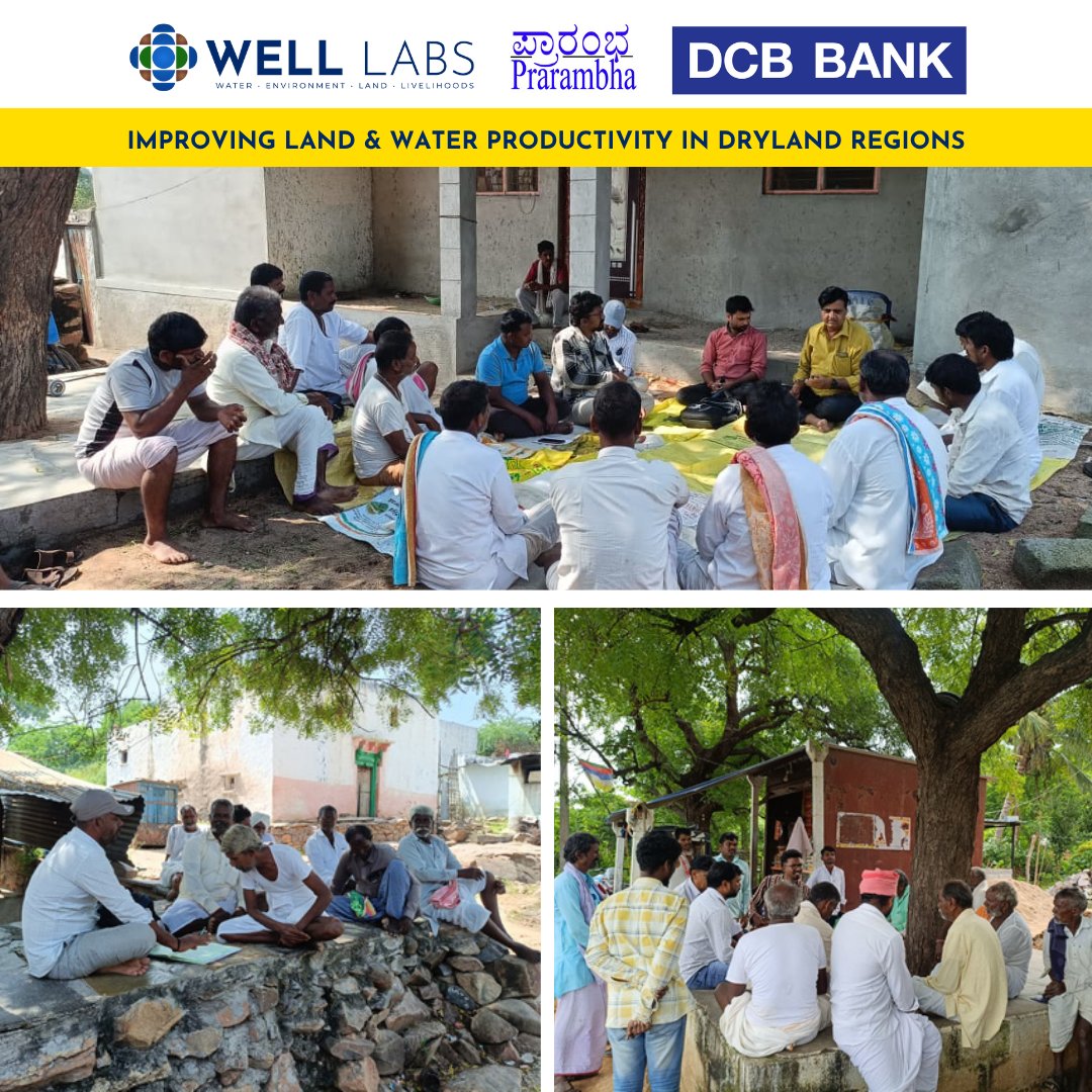 WELLLabs_org's tweet image. In the dryland regions of Raichur and Koppal districts of Karnataka, WELL Labs and @Prarambha_ngo are supporting the formation of water user groups to ensure protective irrigation through community-driven models. 

This work is supported by @DCBBank&apos;s CSR initiative.