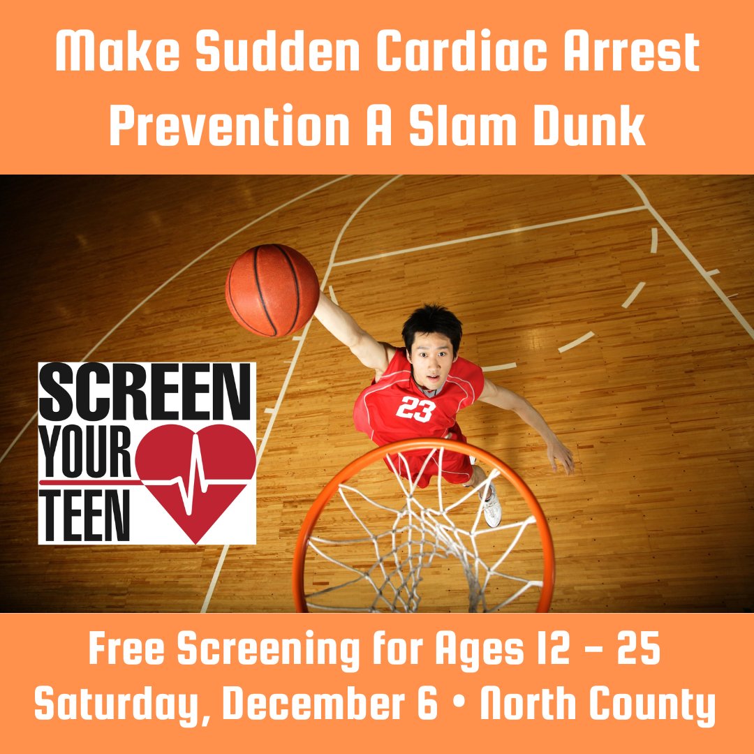 EPSaveALife's tweet image. SWISH! 🏀 The sound your heart makes when you get a preventative EKG screening. It's quick, painless, and the best tool for identifying heart conditions that can lead to #SCA - a tragedy that afflicts more basketball players that nearly any other sport. epsavealife.org/get-screened