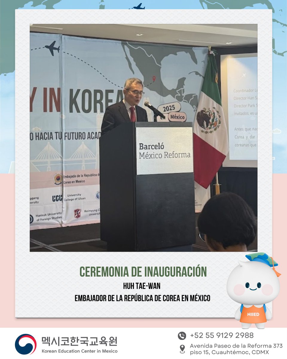 kec_mexico's tweet photo. 🇰🇷 Así se vivió la Feria Study in Korea 2025 en México 🇲🇽
Gracias a todos por acompañarnos en una edición inolvidable, llena de información académica, acompañada por la presencia de autoridades de Corea.
📸 Aquí te compartimos algunos de los mejores momentos.
#StudyInKorea #KECMX https://t.co/fFAes1d3mg