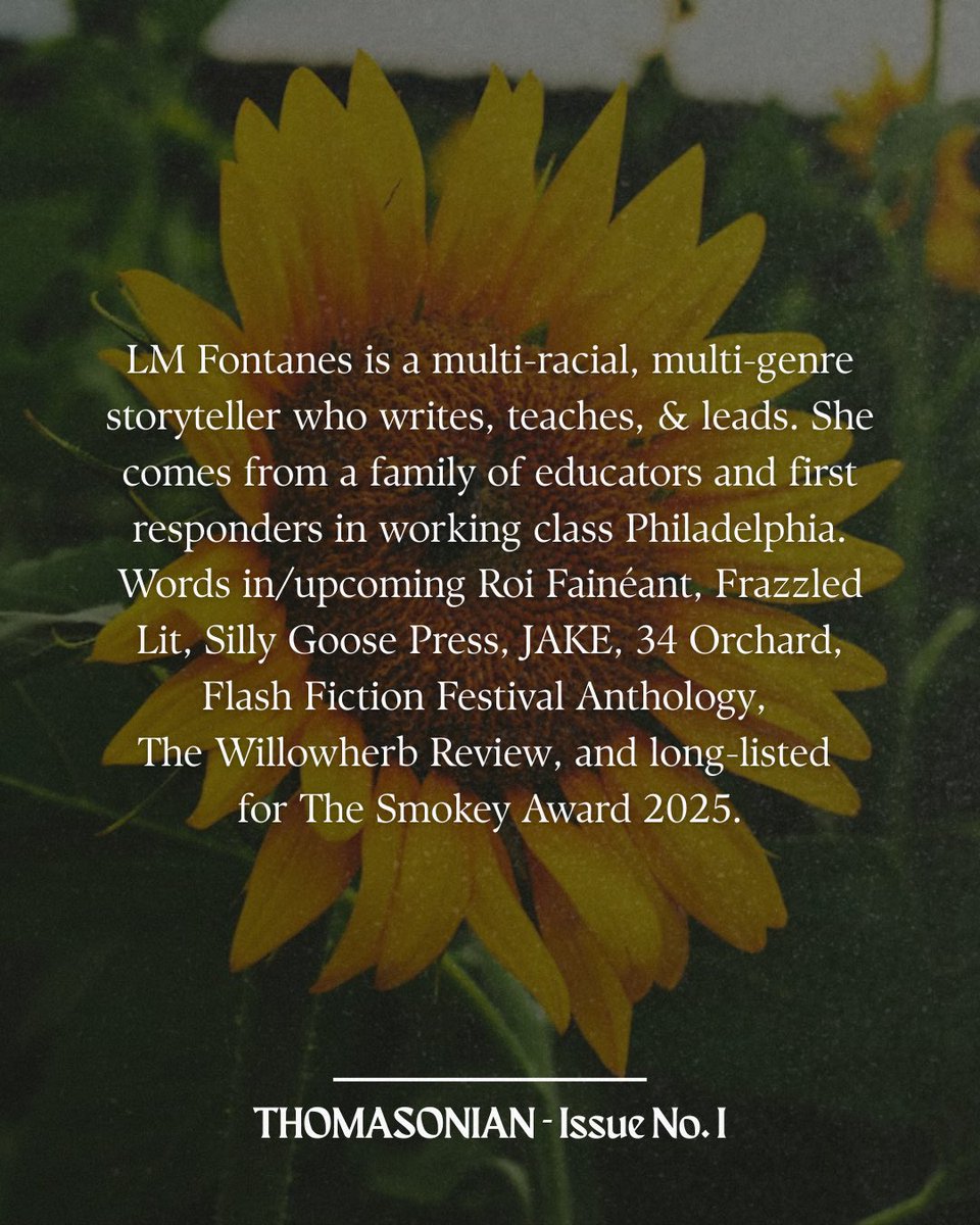 Here we have a quote from “Sunflowers,” a beautiful prose piece about perseverance in the garden, by <a href="/LoriFontanes/">Lori Fontanes</a>.

Visit thomasonian.com/read for the full story!