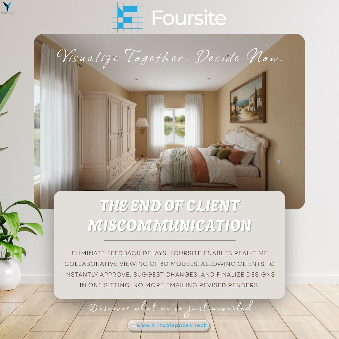 VirtualSpacesIn's tweet image. End miscommunication! Collaborate on 3D designs LIVE with Foursite. Instant edits &amp;amp; approvals. Sign up: virtualspaces.tech #AI #3DVisualization